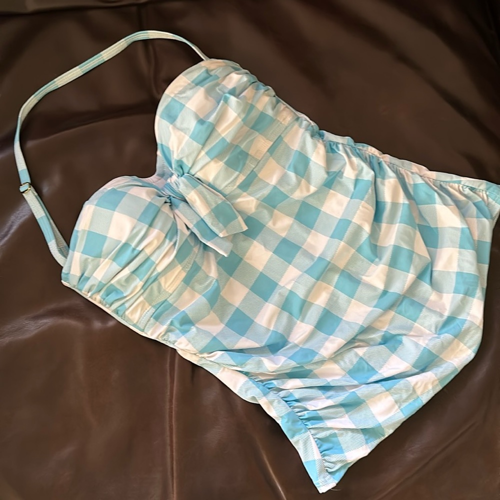 NWOT Bleu Rod Beattie Gingham Tankini Top